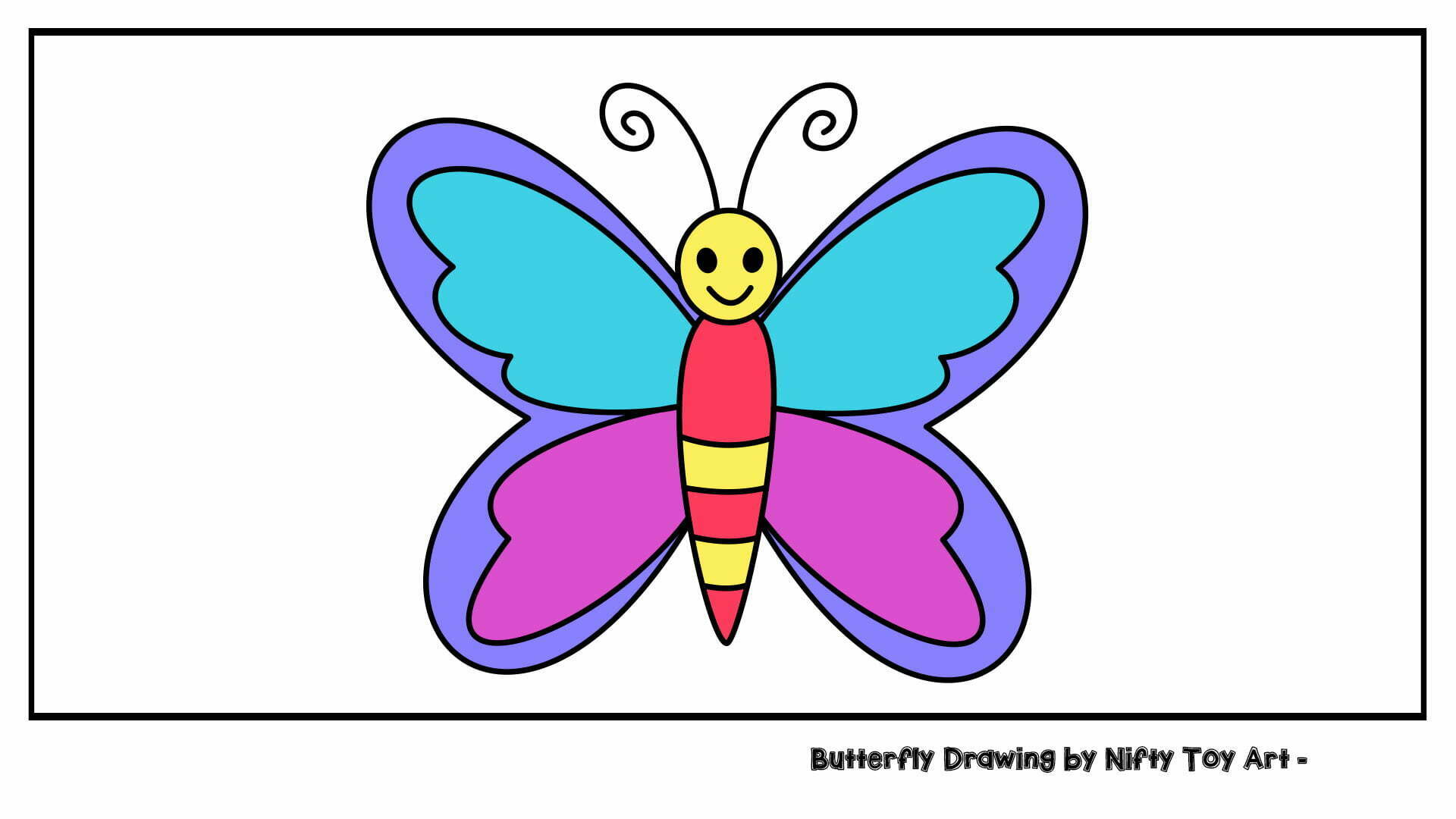 Coloring page with cartoon butterfly drawing kids Vector Image-saigonsouth.com.vn